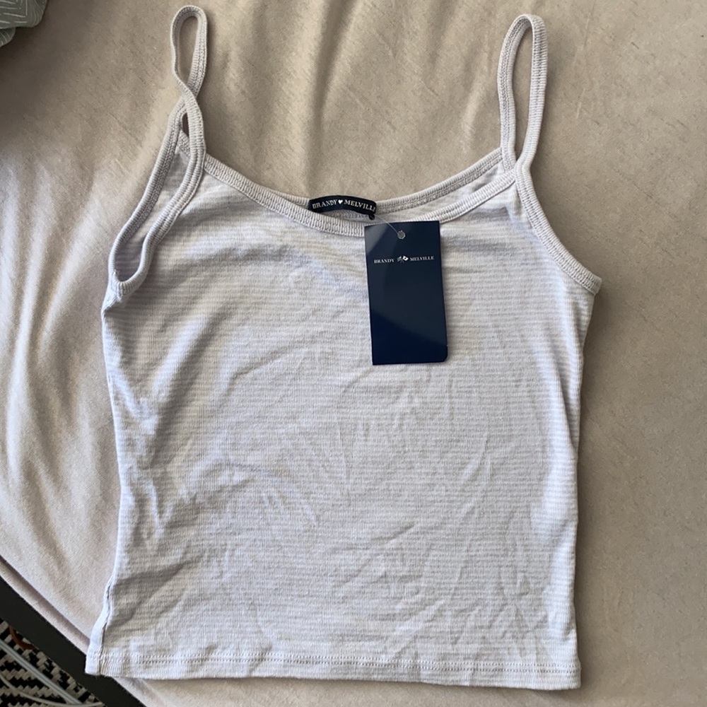 Lavender and white brandy tank